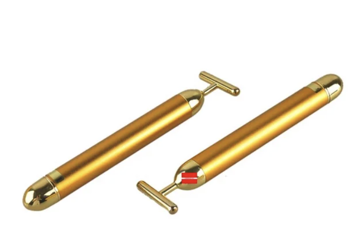 Energy Beauty Bar — dispositivo de masaje facial y del cuello (forma en T, acabado dorado)